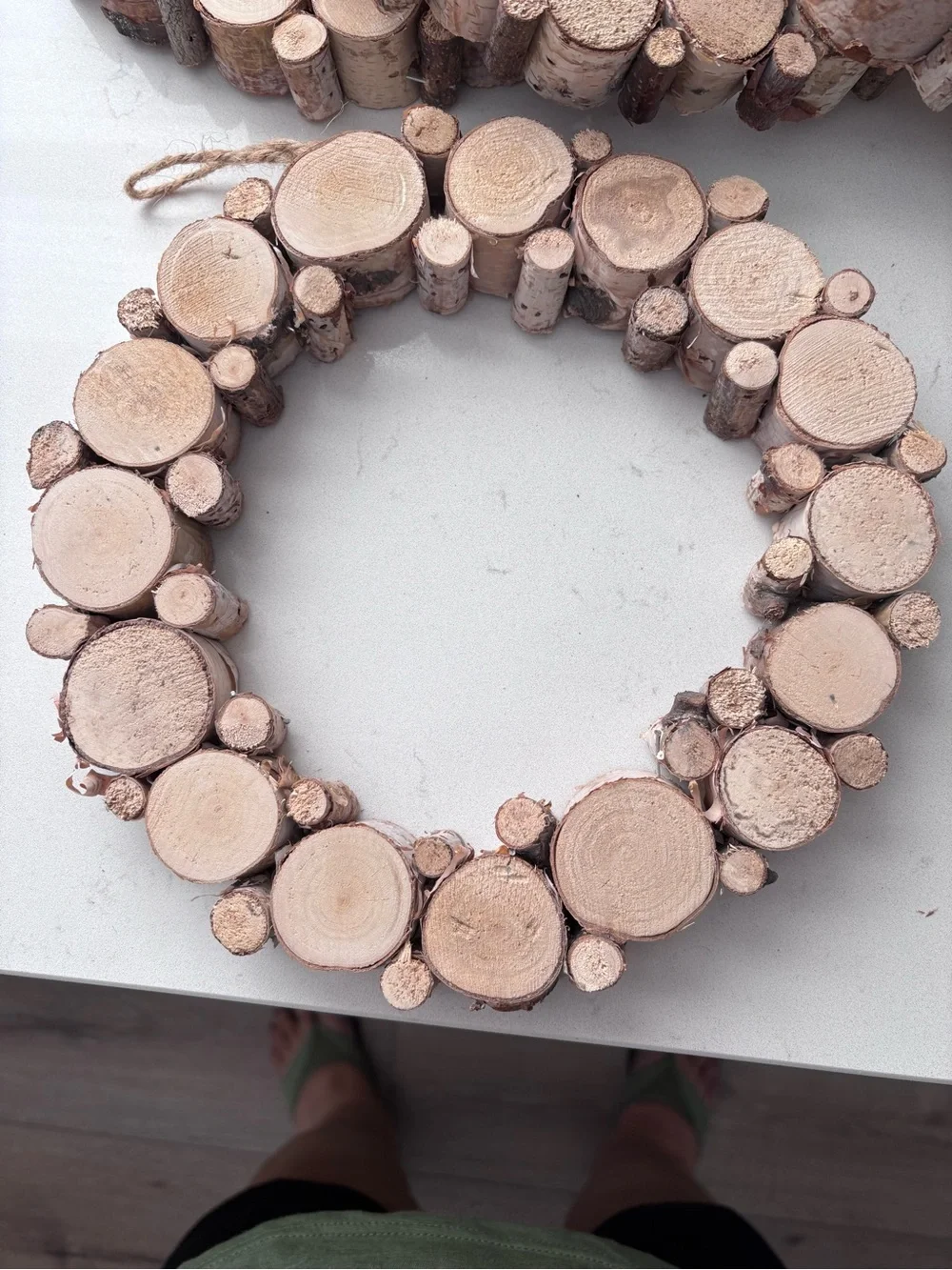 Natural Wood Slice Holiday Wreath - Neutral 4 total